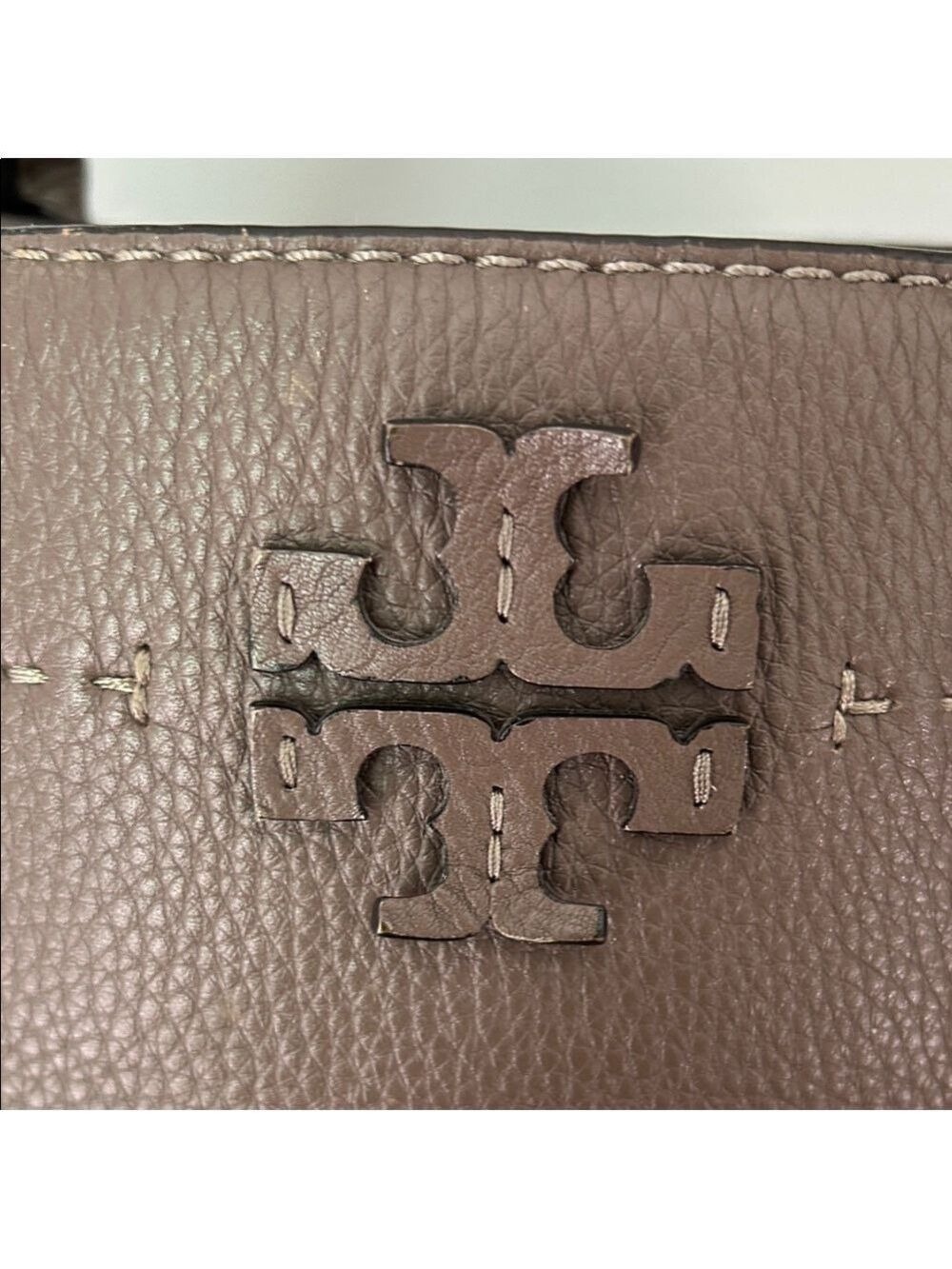 Tory Burch Pebbled McGraw Triple Compartment Leather Tote - Picture 2 of 16
